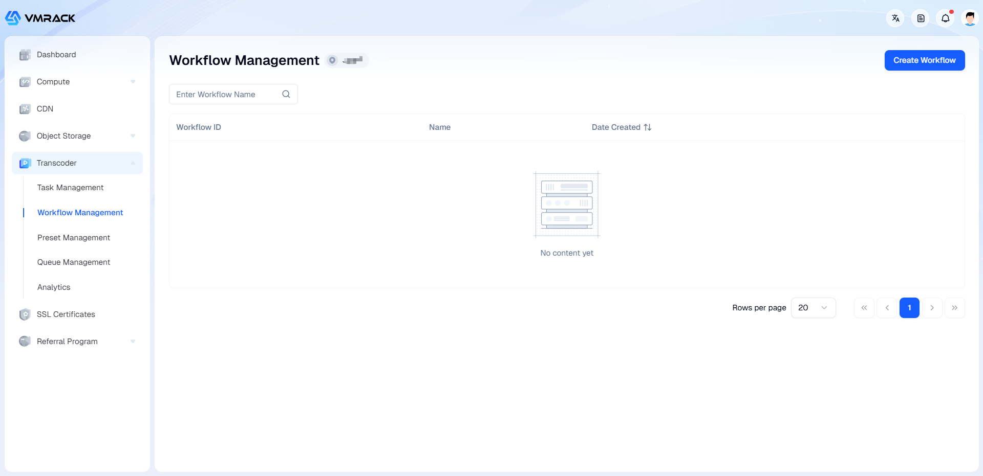 Enter workflow list