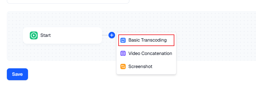 Select a normal transcoding node