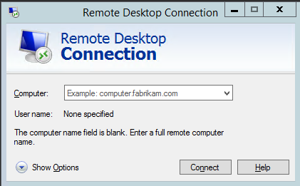 Remote Desktop Connection to Windows