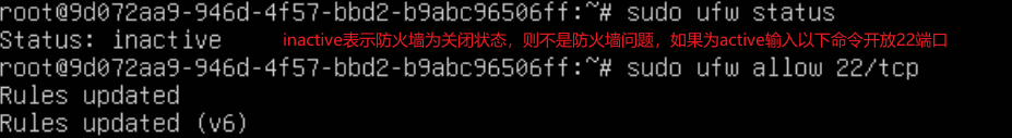 通过VNC进入服务器修改防火墙放行22端口
